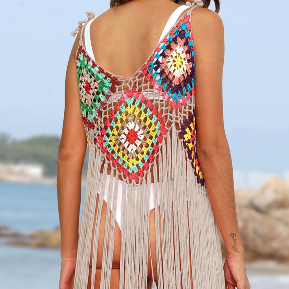 Free Spirit Fringe Cover-Up - Gray - Picture 6 of 6